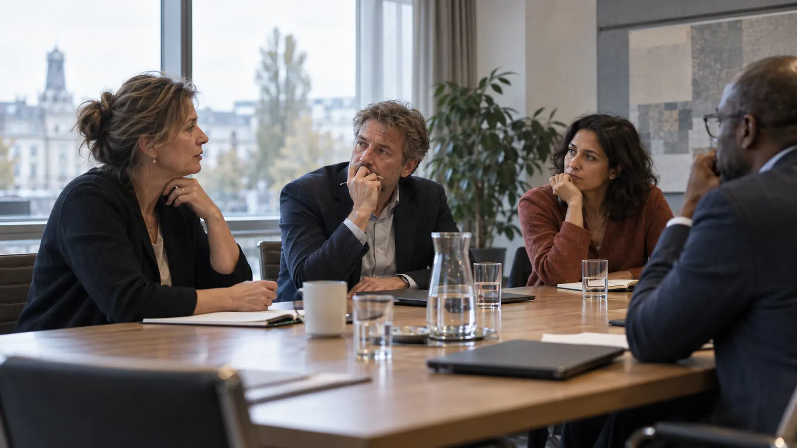 Een gesprek aan tafel binnen een organisatie